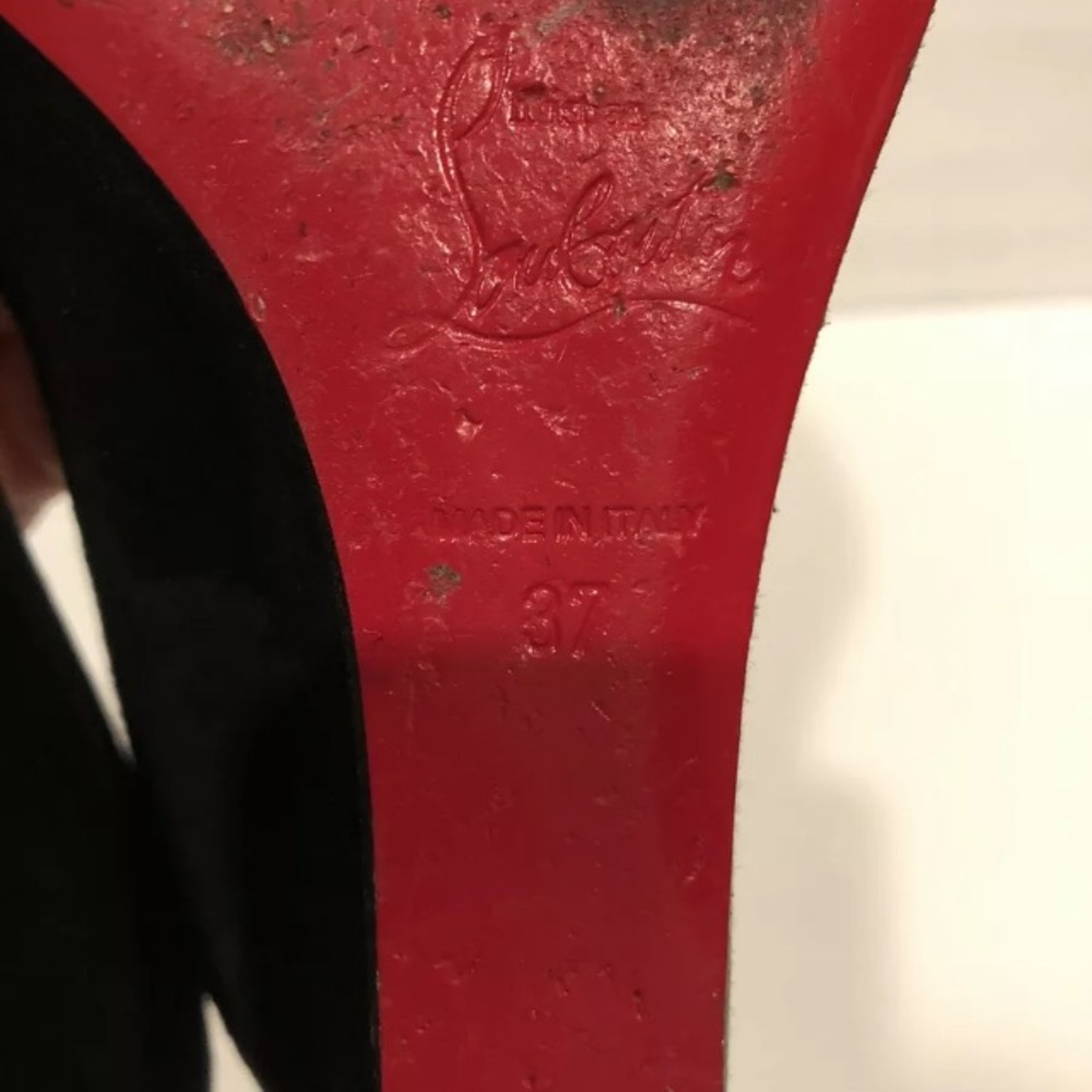 Christian Louboutin suede wedge pumps black 37/6.5 - Picture 8 of 8